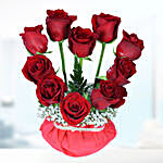 10 Stems Red Roses Vase