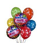 Anniversary Flowers Bouquet & Balloons Combo
