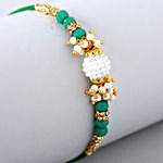 Green Pearl And Beads Designer Rakhi
