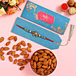Meenakari Elephant Pearl Rakhi And Healthy Almonds