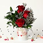Flowers In Hearts Printed Mug