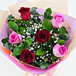 3 Pink And 3 Red Roses Bouquet