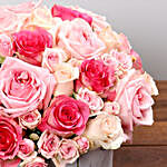 Stylish Box Of Pink Roses And Chocolates