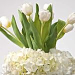 White Flowers Premium Vase & Branded Chocolates