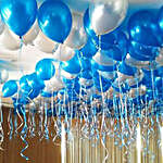 Blue And Silver Helium Balloon Decor