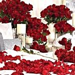 Dreamy 300 Red Roses And Candle Decor