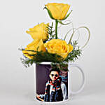 Yellow Roses In Personalised Mug