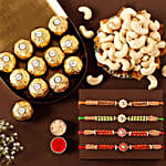 Sneh Meenakari Rakhis With Cashews & Chocolate Box