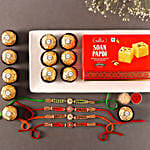 Sneh Meenakari Rakhis With Soan Papdi & Chocolate Box