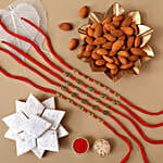 Sneh Red Rakhis With Kaju Katli & Almonds