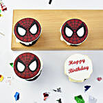 Spiderman Theme Cup Cake
