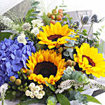 Blooming Mixed Flowers Beautifully Wrapped Bouquet