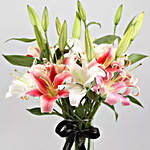 White and Pink Lily Arranagement Standard
