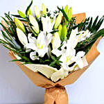 White Beauty Lilies Bouquet Standard