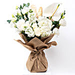 White Flowers Bouquet with Perfume and Chocolate