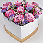 Delightful Mixed Flowers Heart Shaped Box