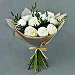 Elegant 10 White Peonies Bouquet