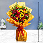 Grand Bouquet Of Roses N Sunflowers