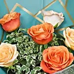 Orange And Peach Roses Bouquet