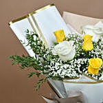 White And Yellow Roses Bouquet