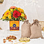 Sparks of Joy Diwali Flower Arrangement With Nuts