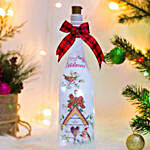 Merry Christmas Hand Painted Glass Bottle
