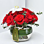 Love Roses in Glass Vase