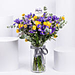 February Birthday Iris Flowers Arrangement
