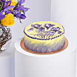 Iris Flower and Birthday Chocolate Cake