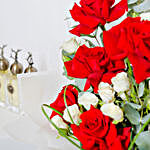 Combo of Roses Bouquet with Luxury Perfumes