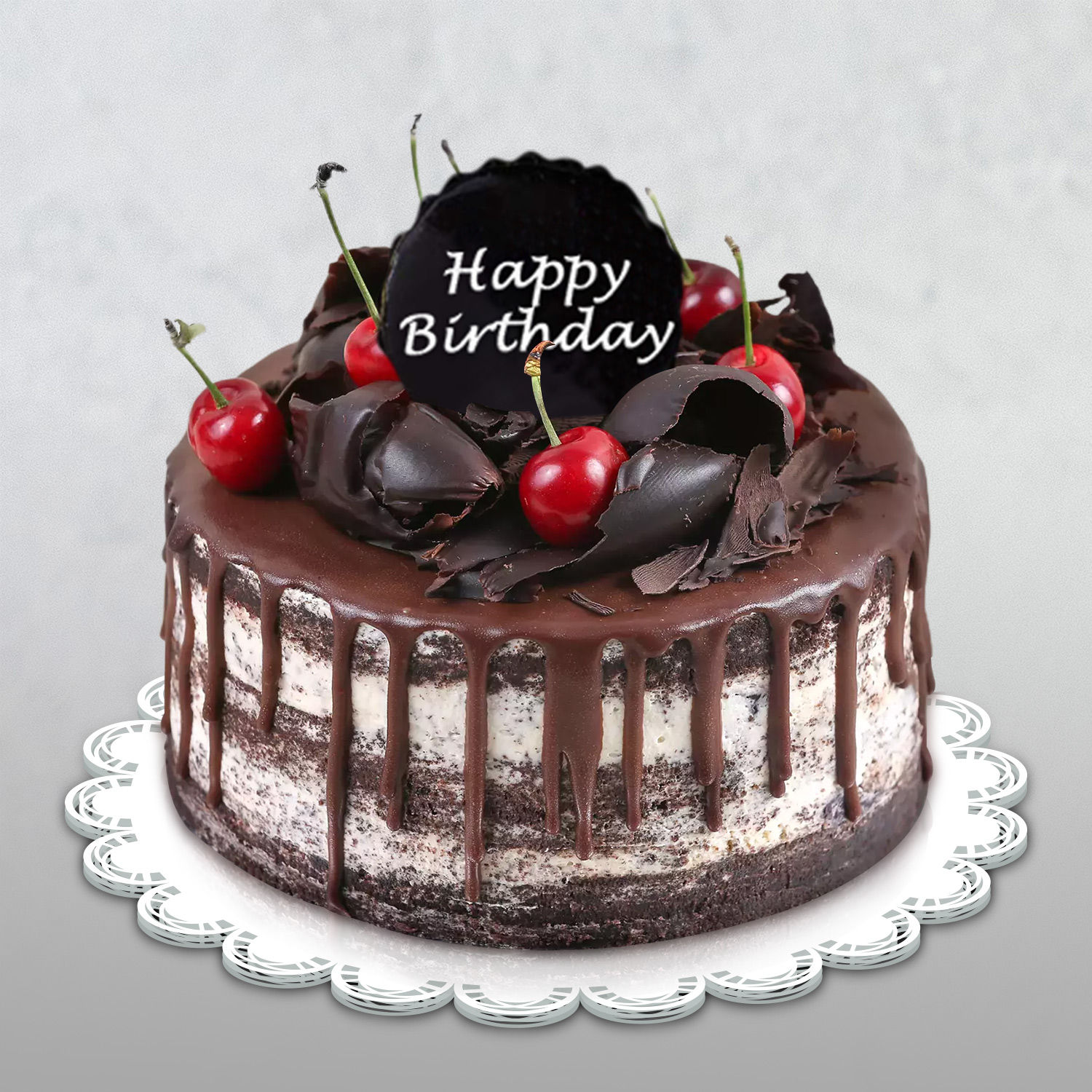 Happy Birthday Delicate Black Forest Cake Half Kg Qatar Gift Happy Birthday Delicate Black Forest Cake Half Kg Ferns N Petals