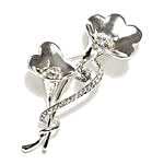 Silver Plated Flower Shaped Brooch