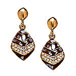 Golden Peacock Gold Plated and Brown Drop Earrings