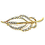 Golden Peacock Silver Plated Leaf Brooch