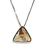 Brown and Silver Plated Pendant with Chain