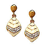 Gold Plated and Cream Coloured Drop Earrings