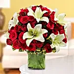 Roses & Lilies Rectangular Vase