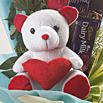 Roses, Teddy Bear & Chocolates Bouquet