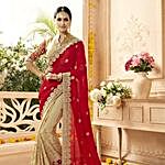 Georgette and Net Embroidered Saree