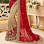 Georgette and Net Embroidered Saree