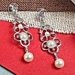 Designer Silver plated white beads Earring