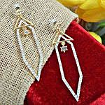 Stone Studded Triangle Earrings