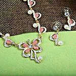 Butterfly Shape Peach Jewelry Set