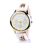 Chained White Silicone Watch For Women