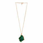 Emerald green Fossil Pendant Necklace