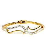 Estelle Gold Toned Stone Studded Womens Bracelet