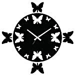 Black N White Butterfly Wall Clock