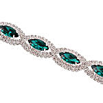 Silver Colour Plated Emerald Bracelet