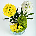 Yellow & White Daisies Glass Vase