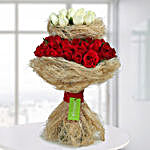 Graceful Red & White Roses Bouquet